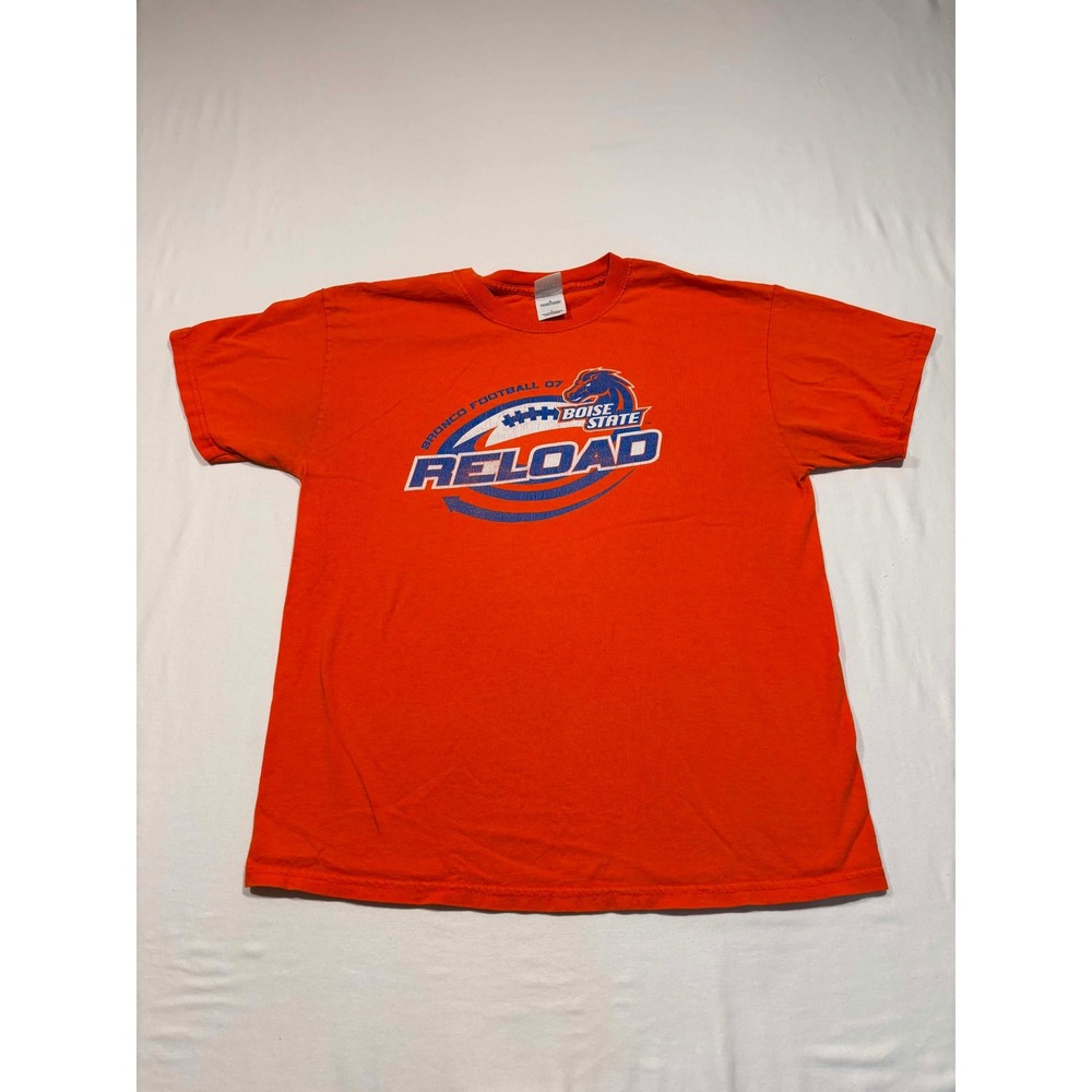 Boise State Broncos Football 07‎ Reload T-Shirt Mens Large Orange Gildan Vintage